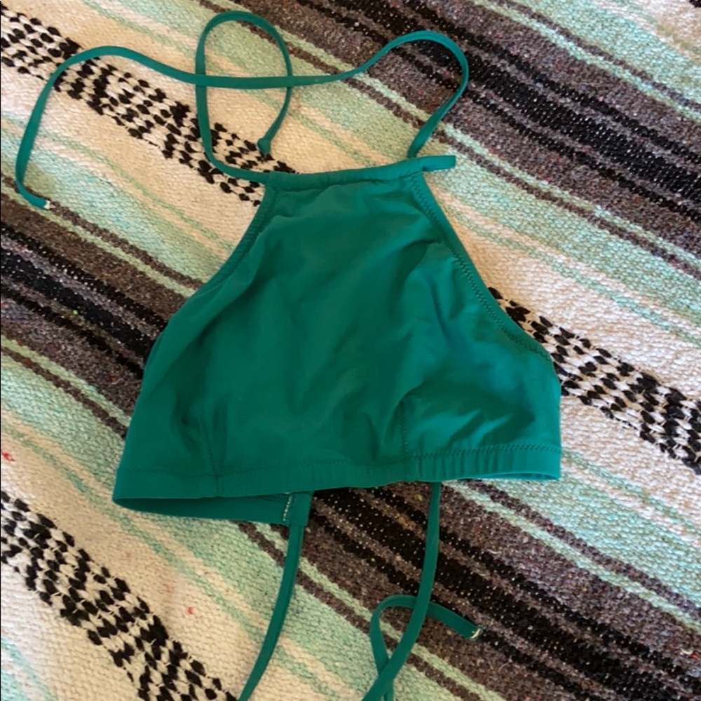 Teal Halter Bikini Top